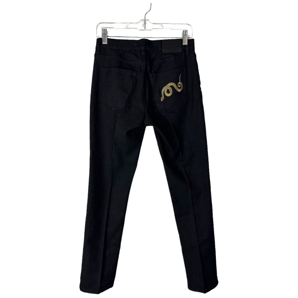 Ralph Lauren Modern Slim Straight Gold Embroidered Snake Pants SZ 4